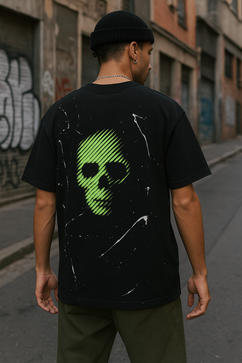 Neon Skull Splatter Tee – Streetwear Edition
