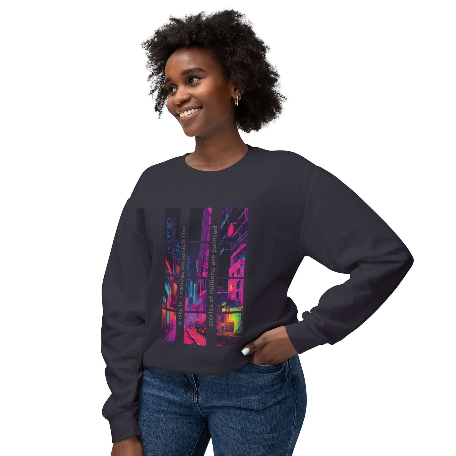 Artistic Neon Vibes Crewneck Sweatshirt | Unisex Lightweight Fashion.