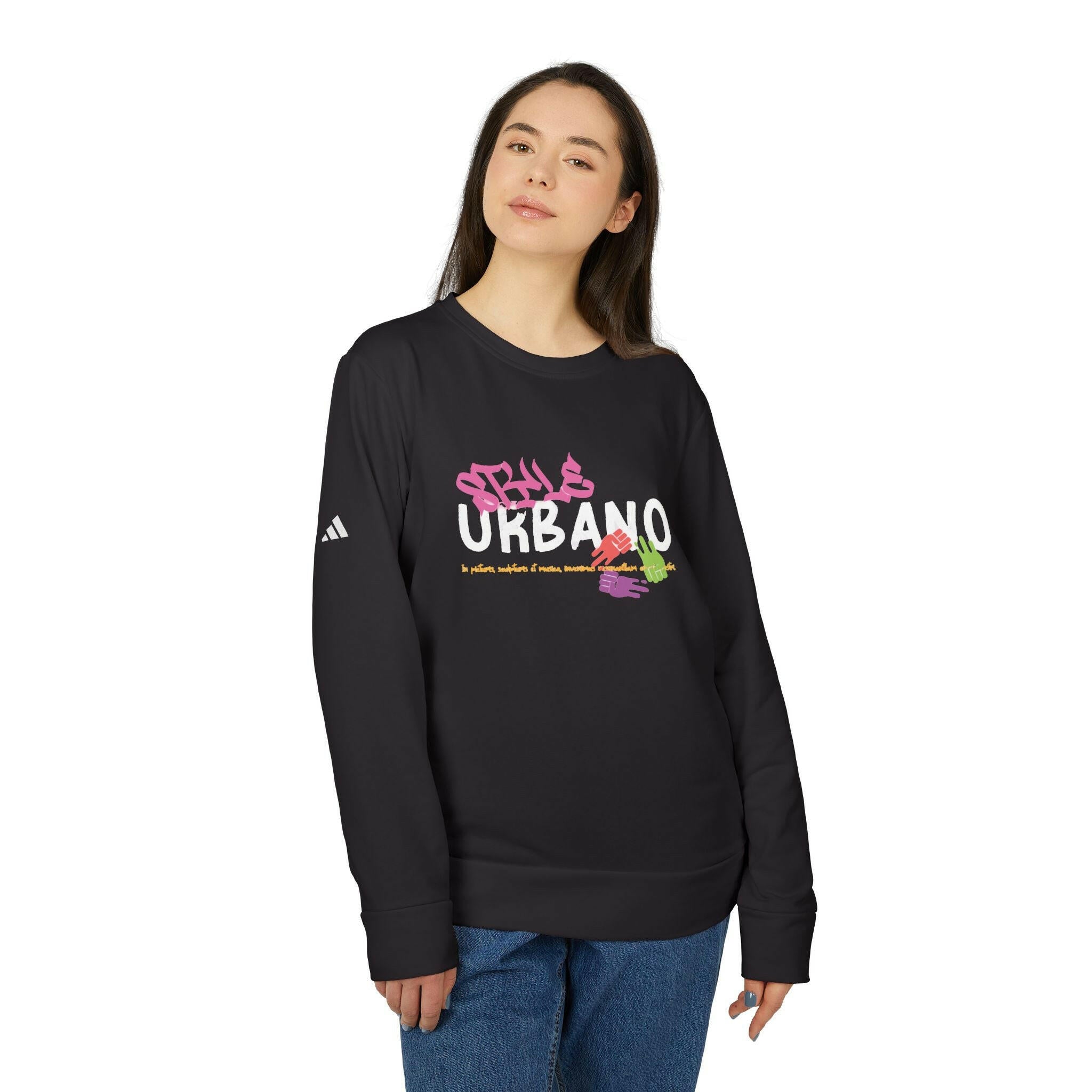 Adidas Unisex Urban Style Fleece Crewneck Sweatshirt - Colorful Graphic Design