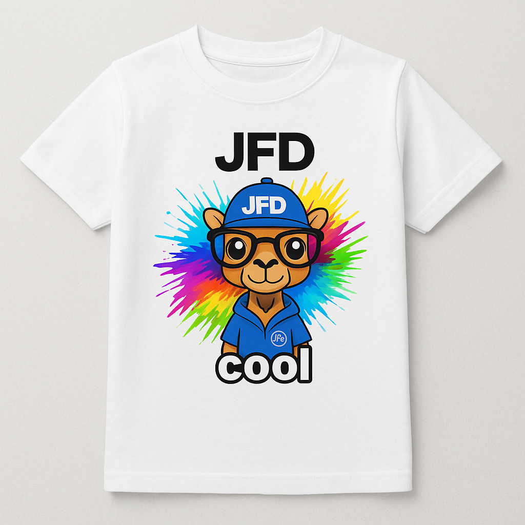 Cool camel graffiti kids T-shirt handmade cotton JFD UAE