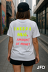 JFD handmade neon streetwear t-shirt in Dubai – I Need a HUGe Amount of Money design.