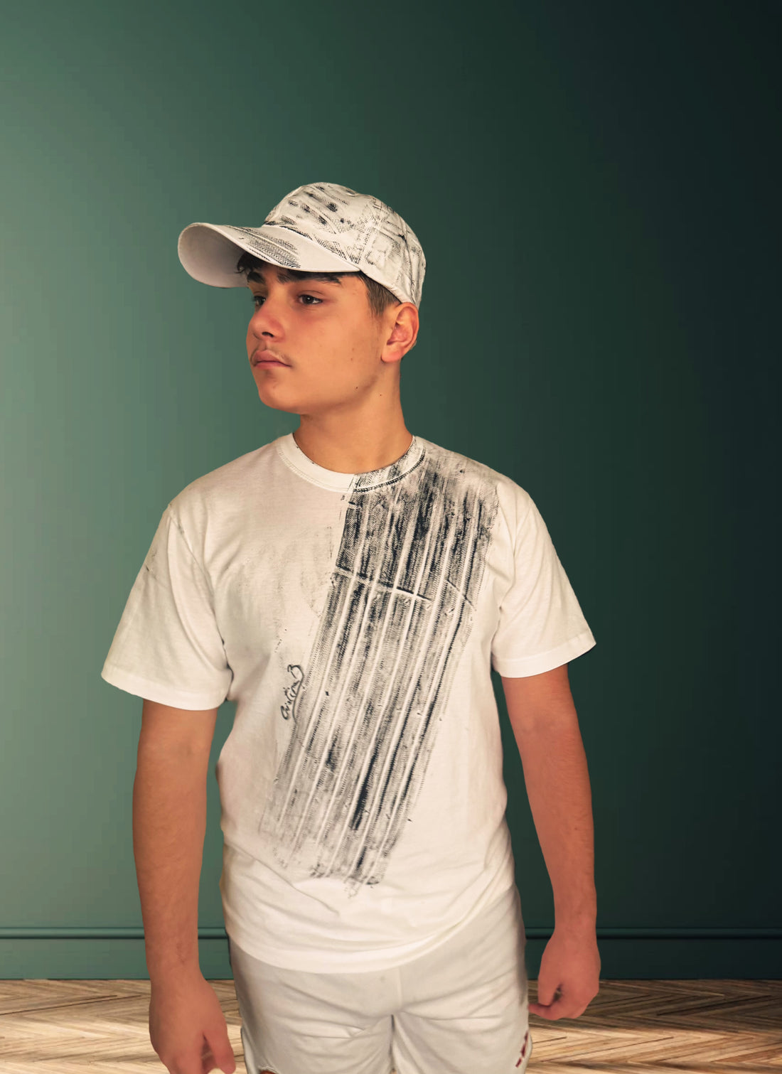 Urban Brushstroke & Rider Graphic T-Shirt – 100% Cotton -handmade